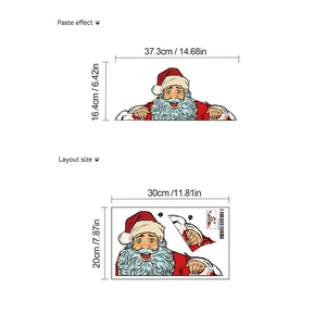 Christmas Santa Claus removable PVC wall sticker layout for home living room decor