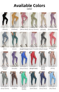 Detailliertes Raster von 24 Farben nahtloser High-Waist-Yogahosen mit Booty-Lift-Design