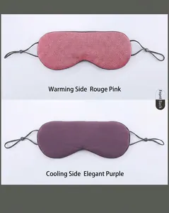 Detailed comparison of dual-sided sleep mask showing pink mesh and purple silk fabrics