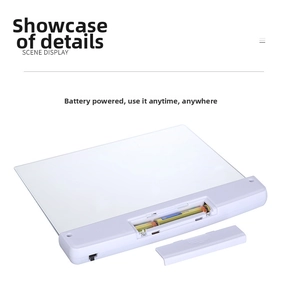 Detail view of the battery compartment in a portable flat LED reading book light