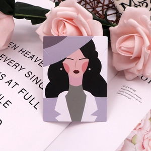 Detailed view of elegant earring display card with a modern minimalist illustration style