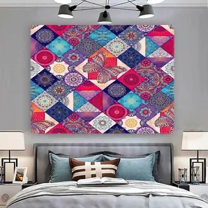 Bohemian mandala butterfly wall tapestry for bedroom dorm decor in colorful polyester fabric