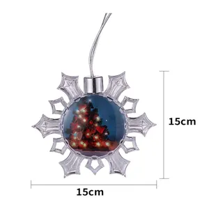 Sublimations-Weihnachtsanhänger Schneeflocke klar mit 15cm Alu-Platte für Fotodruck