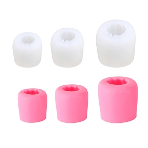 Silicone fruit cake pop molds in pink and white, multiple sizes for candy making