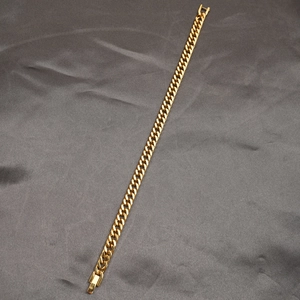 Classico bracciale a catena cubana dorata in acciaio al titanio con finitura lucida