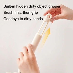 Multifunctional gap cleaning brush with built-in hidden tweezers for bathroom and kitchen