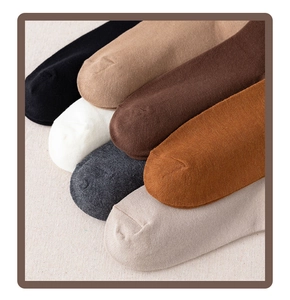 Close-up of cotton calf socks toe detail showing high-quality knit texture in multiple colors