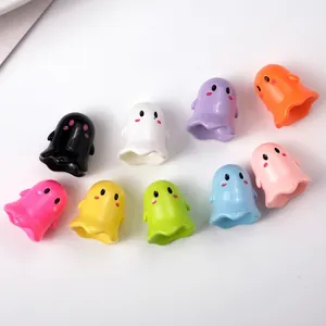Colorful cartoon ghost acrylic charms in 9 colors for DIY jewelry and phone accessories