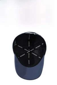 Detail view of the breathable mesh lining and adjustable structure inside the baseball cap