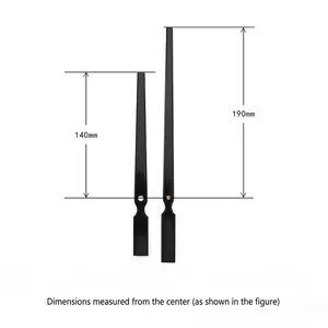 Black quartz clock hands 1081 model, 140mm and 190mm metal pointers set for DIY repair