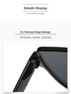 Detail view of the durable metal hinge design on black semi-rimless sunglasses