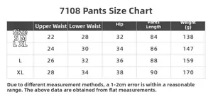 Tableau des tailles détaillé pour leggings de yoga femme, dimensions S à XL