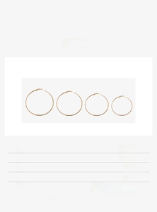 Tableau des tailles pour créoles dorées en acier titane de 4 cm à 7 cm de diamètre