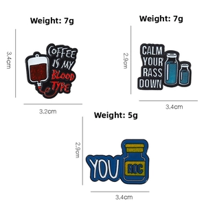 Spécifications de taille pour les épingles émaillées de café et de médicaments en cm