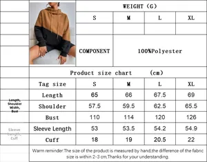 Detailed size chart for street-style hoodie with polyester fabric and measurement specs