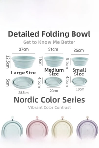 Size specifications for portable foldable washbasins in small, medium, and large dimensions