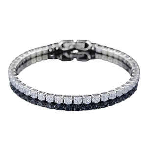 Classic silver tennis bracelet featuring round brilliant-cut zircons in a four-prong setting