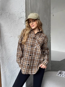 Chemise À Carreaux Femme Coton Polyester Manches Longues Boutonnée Décontractée Rétro Blouse Oversize Top