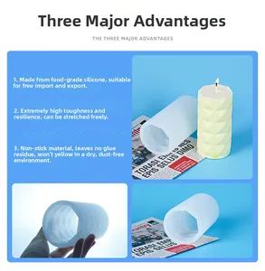 Macro detail of cylinder candle mold made of flexible food-grade silicone with diamond texture
