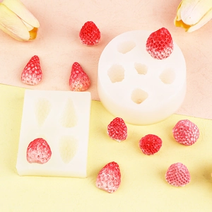 3D strawberry silicone molds for DIY resin casting and fondant cake chocolate decoration