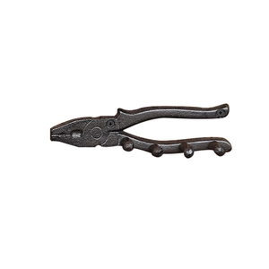 Industrial vintage cast iron plier-shaped wall hook with four rounded hanging points
