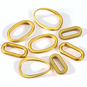 Textured gold stainless steel oval and teardrop link connectors for DIY jewelry making