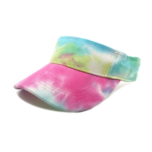 Tie-dye breathable open-top sun visor hat for outdoor running and summer sports