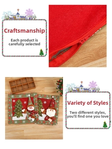 Close-up of Christmas snowman pillow cover featuring soft plush applique and hidden zipper