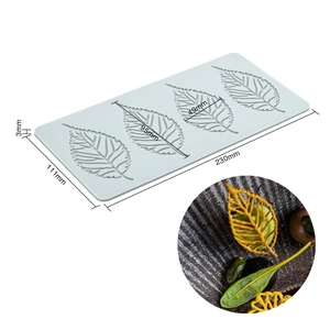 Silicone leaf mold dimensions 230x111x3mm with four 95x49mm detailed foliage cavities