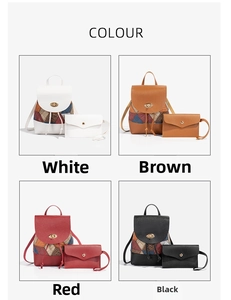 Detail view of four-color drawstring bucket backpack sets with matching coin purses