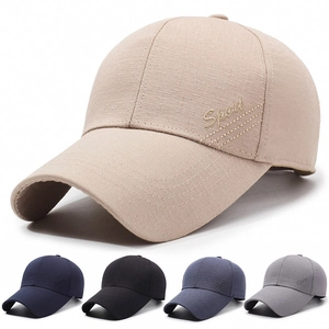 Sport Baseball Cap Men Outdoor Breathable Sun Hat Extended Brim Textured Fabric Adjustable Casual Fishing Hat