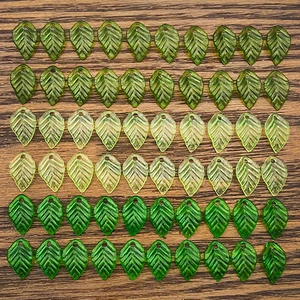 DIY Acryl Mini Blatt Anhänger Set in Grün für handgefertigte Ohrringe und Schmuck