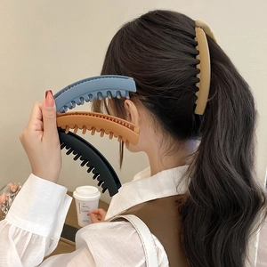 Matte Banana Hair Clip Large Acrylic Ponytail Holder Double Row Teeth Korean Style Elegant Accessory For Women