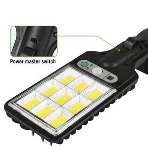 Solar outdoor LED sensor street light with COB wide angle lighting and motion sensor