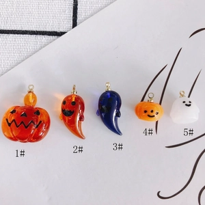 Transparent acrylic Halloween charms set with pumpkin and ghost shapes for DIY jewelry