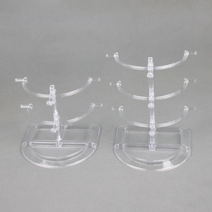 Double and triple layer transparent acrylic headband display stands for jewelry storage