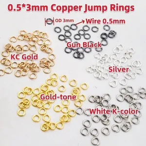 5mm 4mm 3mm copper jump rings for jewelry making in gold silver and gun black finishes