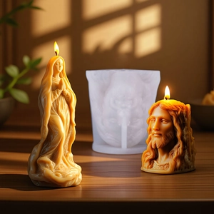 3D Religious Statue Silicone Molds for DIY Virgin Mary and Jesus Statue Scented Candles