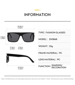 Detailed size specifications and technical data for Y2K style sports cycling sunglasses