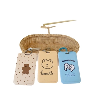 Cute animal plush card holders with bowknot rabbit and bear designs for school cards