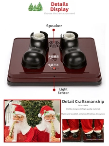 Detail of 1.8m Santa base with motion sensors, speakers and power switch component