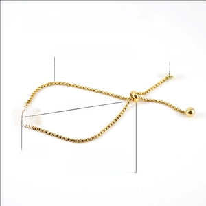 Bracelet ajustable en acier inoxydable doré 18K avec pendentif lettre A noir carré