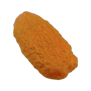 Realistic chicken wing shaped stress relief pen with a textured orange squishy surface