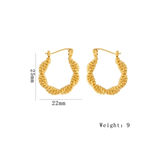 25mm twisted gold knot hoop earrings in stainless steel with vacuum plating finish