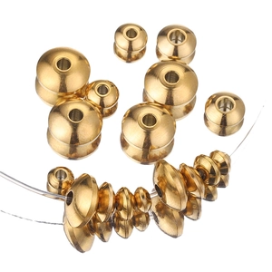 Stainless Steel Spacer Beads Saucer Abacus Shape Gold Plated DIY Jewelry Making Findings Flat Round Metal Loose Beads