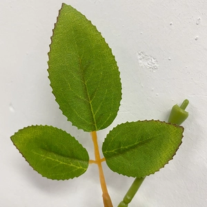 Artificial plant stem with green silk leaves for floral arrangements and DIY crafts