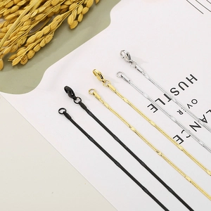 Minimalist 1.5mm flat snake bone chain necklace in gold silver and black steel