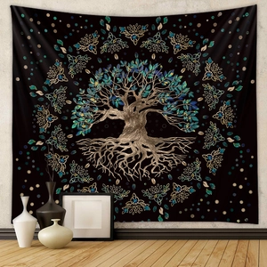 Tapisserie Arbre De Vie Tenture Murale Bohème Tissu Polyester Nœud Celtique Toile Fond Décorative Décor Chambre Esthétique