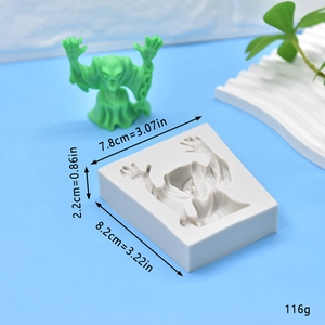 Grim Reaper Halloween silicone mold for candle making and DIY soap 8.2x7.8x2.2cm