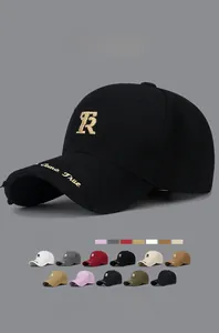 Detailed grid showing 11 trendy colors of distressed baseball caps with R embroidery